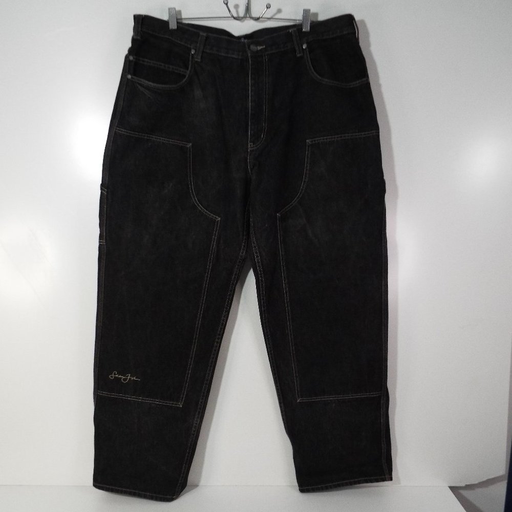 Vintage 90s Sean John Hip Hop Jeans Men’s 38x32 Double Knee Baggy Heavy Denim